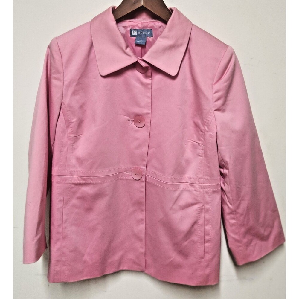 Koret Women's Pink Spring Jacket Large Size 10 with Pockets Career Classic